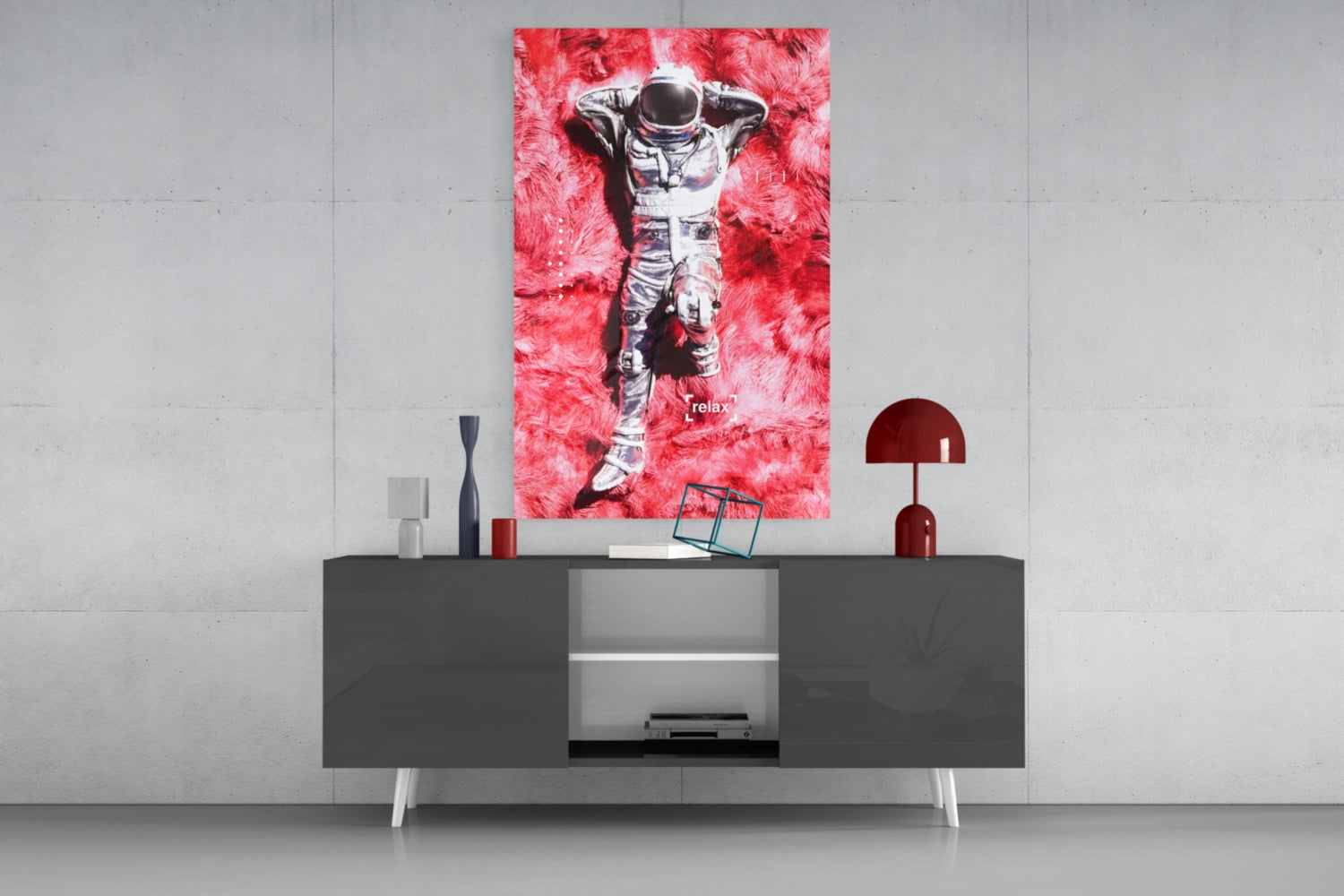 Astronaut and Space Grass Glass Art.