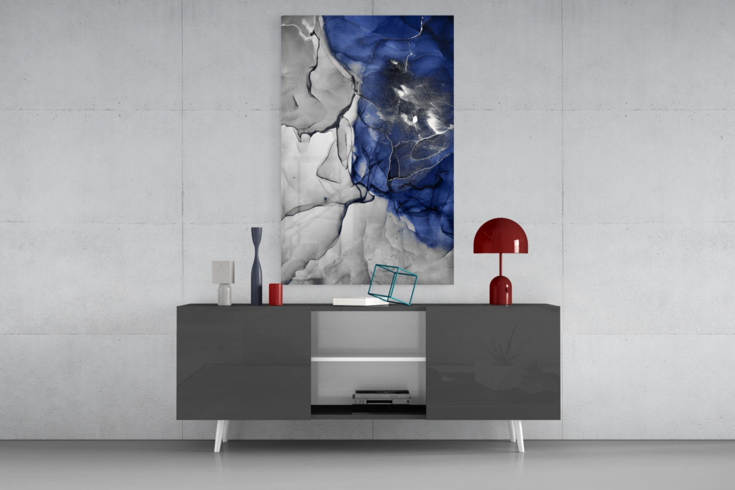 Blue Marble Glass Art.