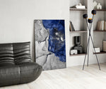 Blue Marble panel adding editorial calm to an office