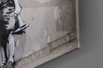 Curiosity artwork anchoring a wall with witty urban palette
