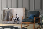 Curiosity glass print enhancing a living room with cinematic mood