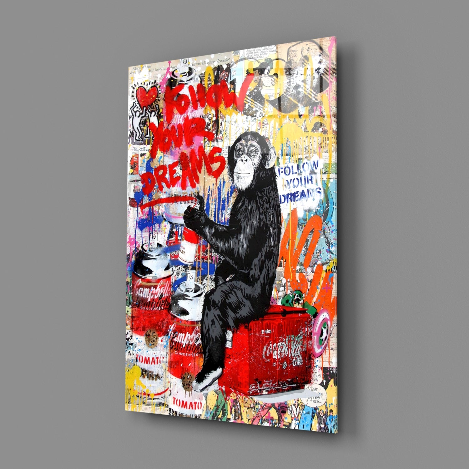 Monkey Advice Glass Art.