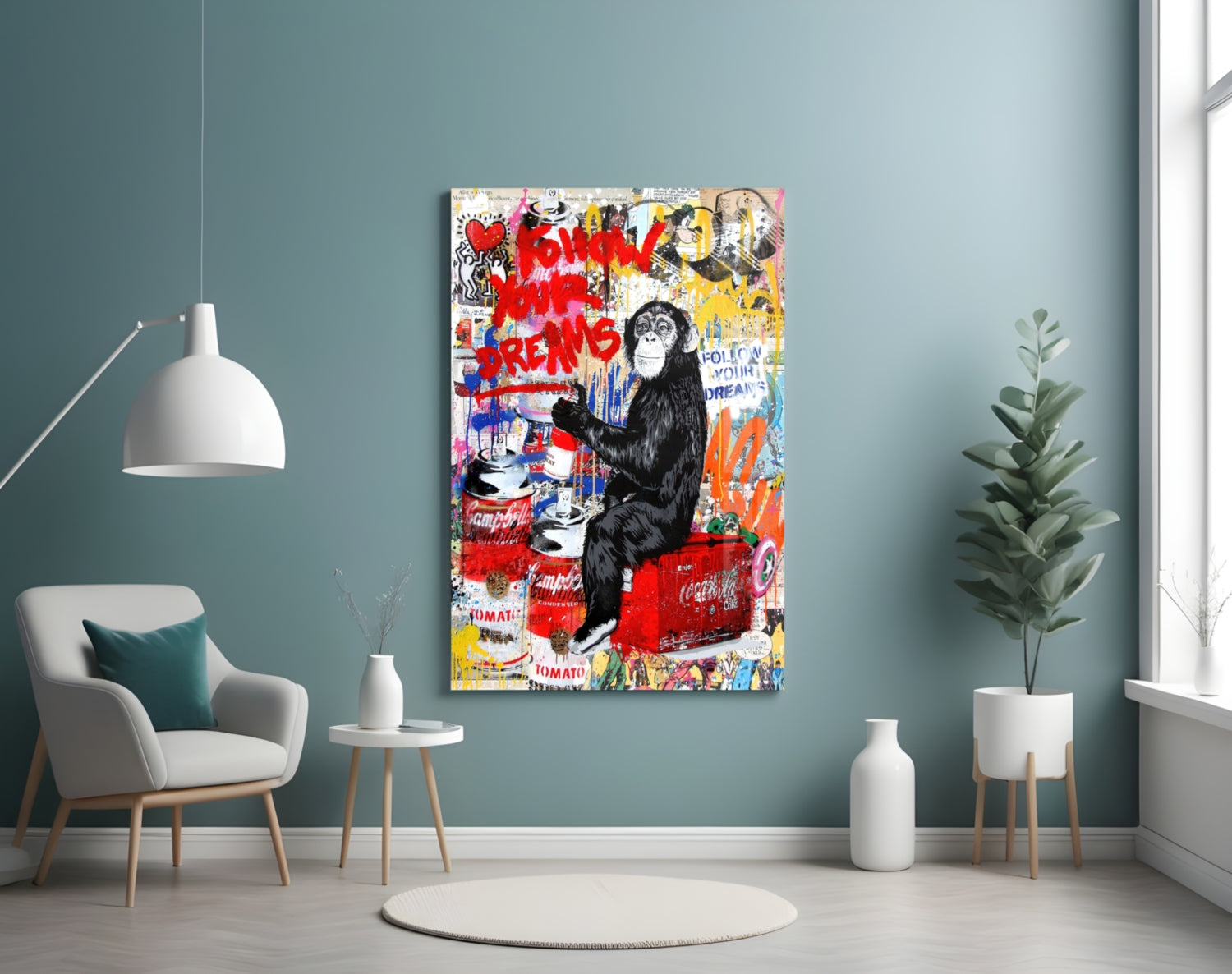 Monkey Advice Glass Art.