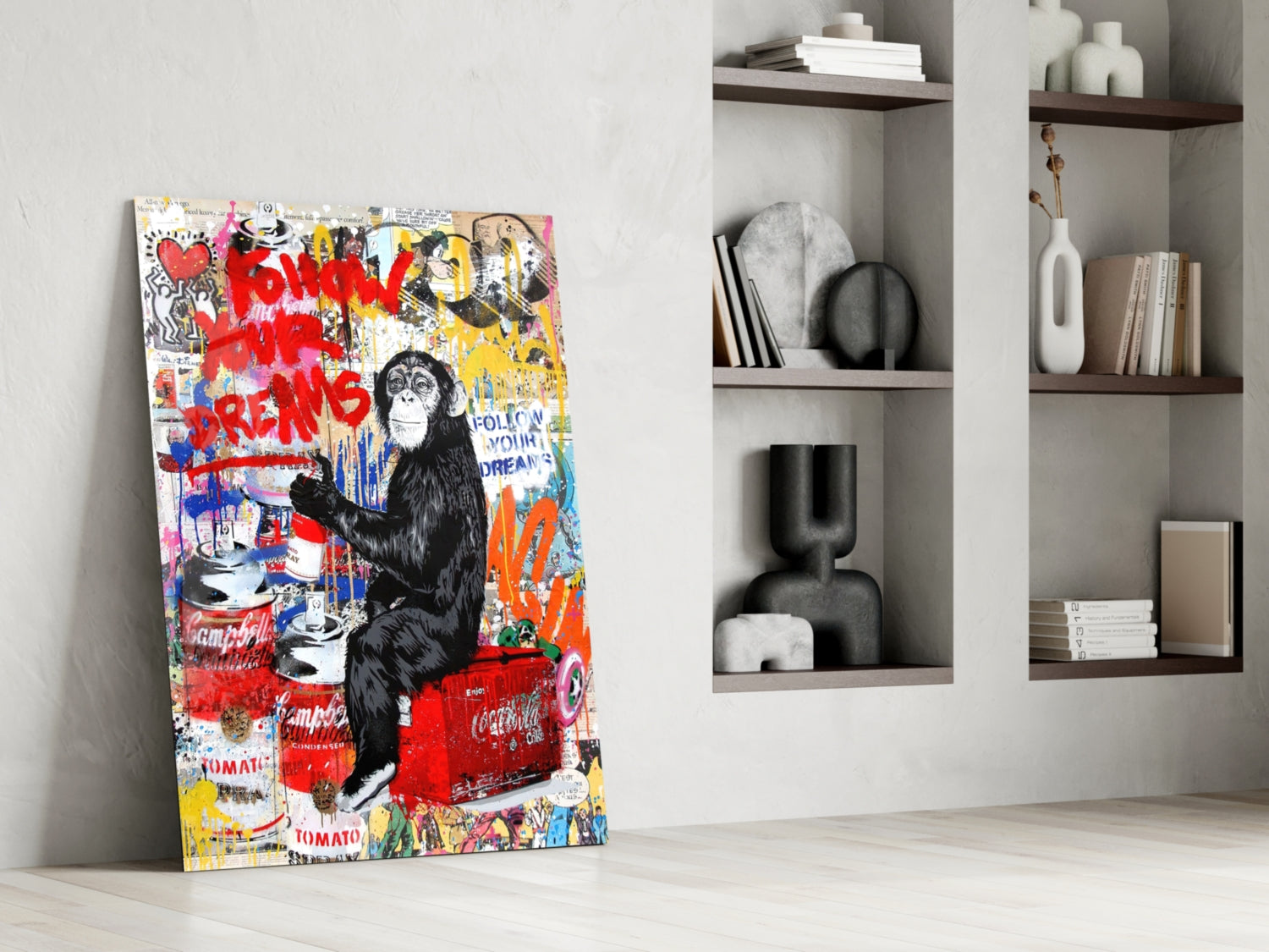 Monkey Advice Glass Art.