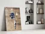 Deception glass print enhancing a living room with cinematic mood