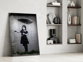 Escape from the Rain glass print enhancing a bedroom with cinematic mood