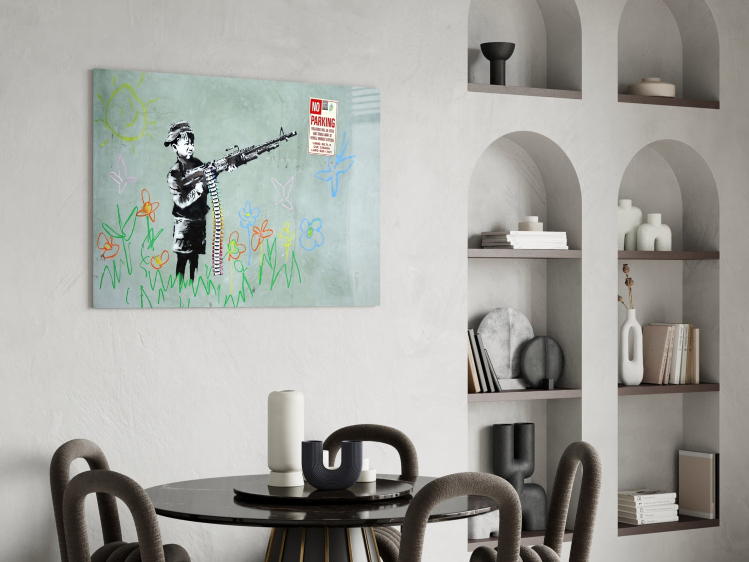 Child and War Glass Art.