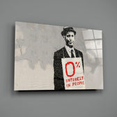 Banksy-style stencil panel bringing dry wit to a contemporary office