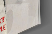 Unrelated artwork anchoring a wall with witty conscience-driven palette