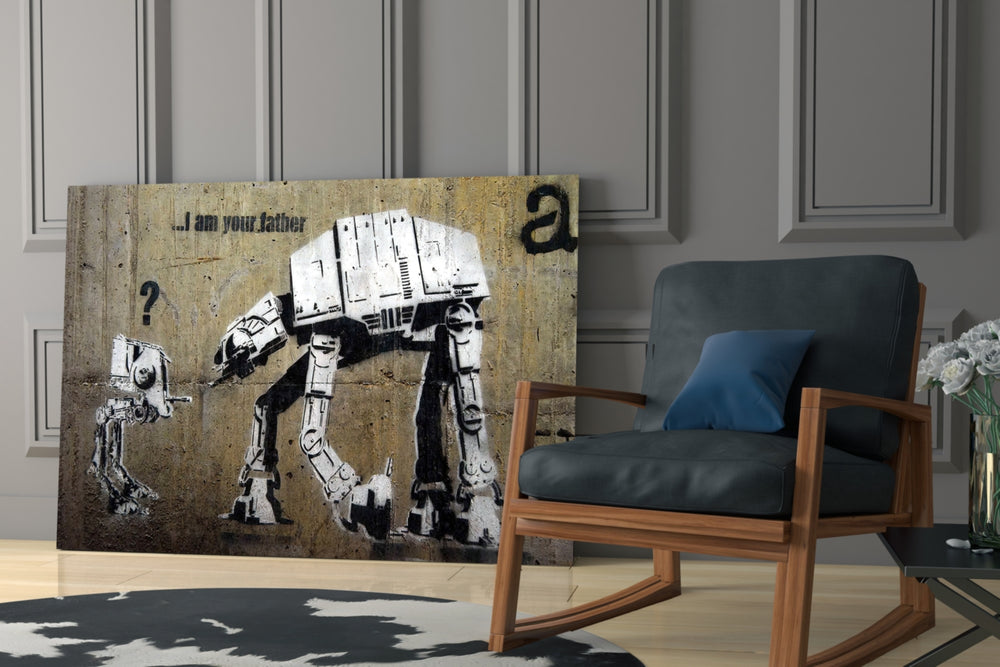 Star Wars glass print enhancing a home theater with cinematic mood