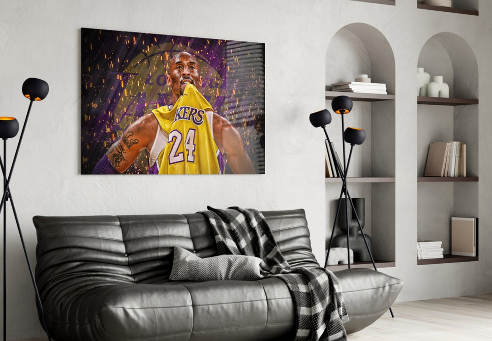 Kobe Bryant panel adding editorial energy to a gaming room