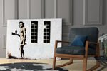 Neanderthal glass print enhancing an office with cinematic mood