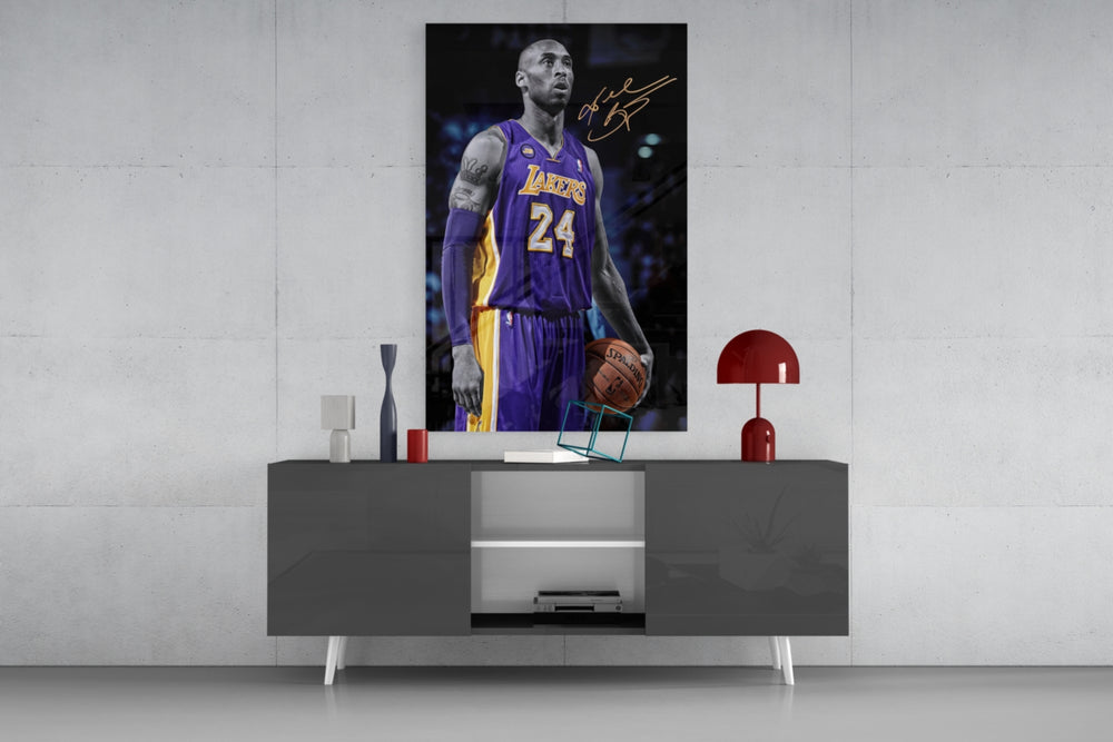 Kobe Bryant panel catching ambient light to reveal its reverent gleam