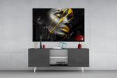Yellow Paint panel catching low light to reveal its sculptural depth