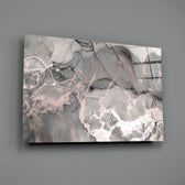 Alcohol-ink panel bringing romantic softness to a contemporary bedroom