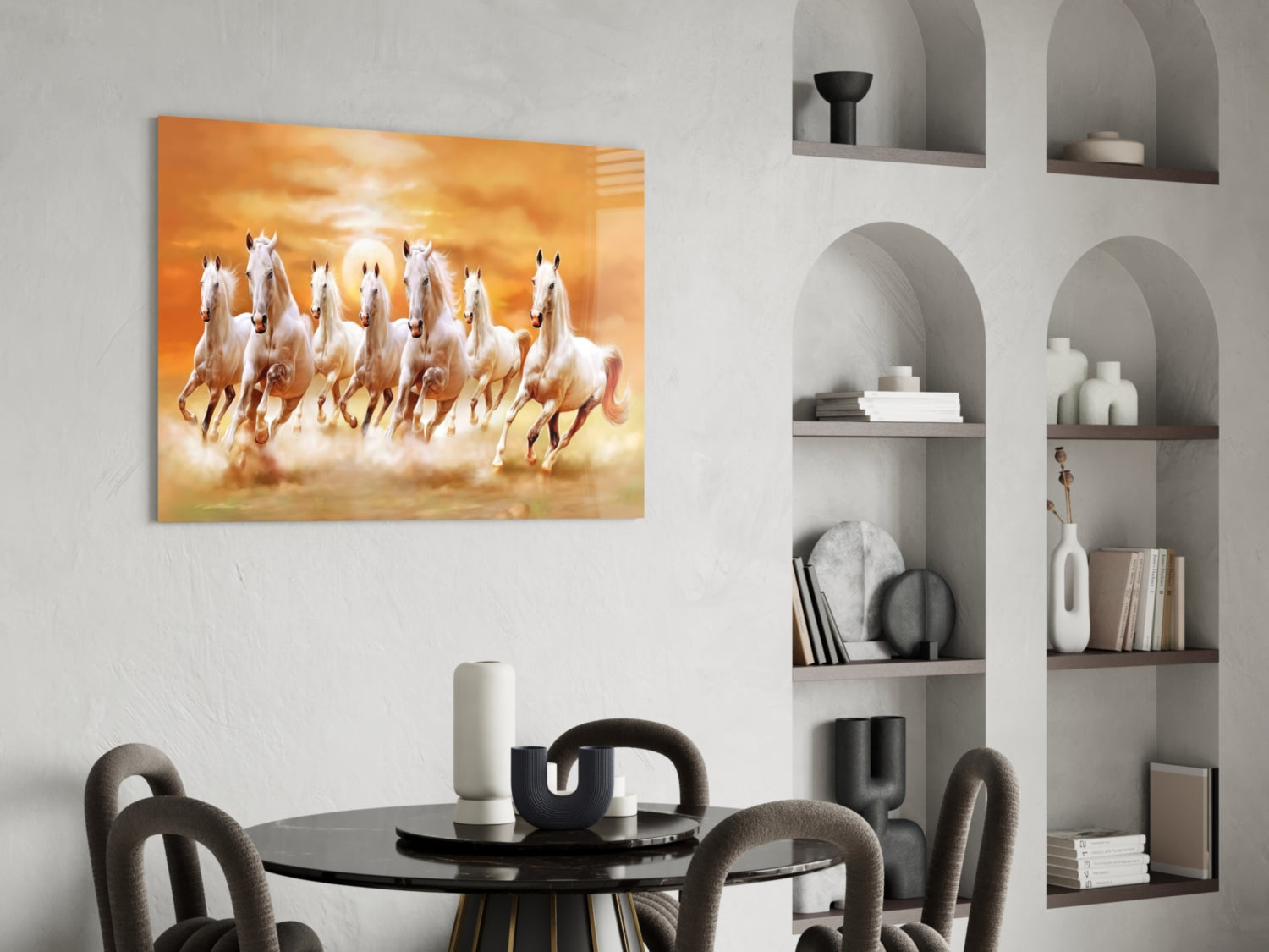 Running Horses Glass Art.