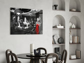Marilyn Monroe panel adding editorial elegance to a bar