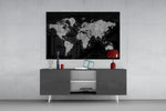 World Map panel catching low light to reveal its sparkling gravity