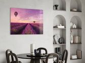 Lavender and Balloon panel adding editorial calm to a bathroom