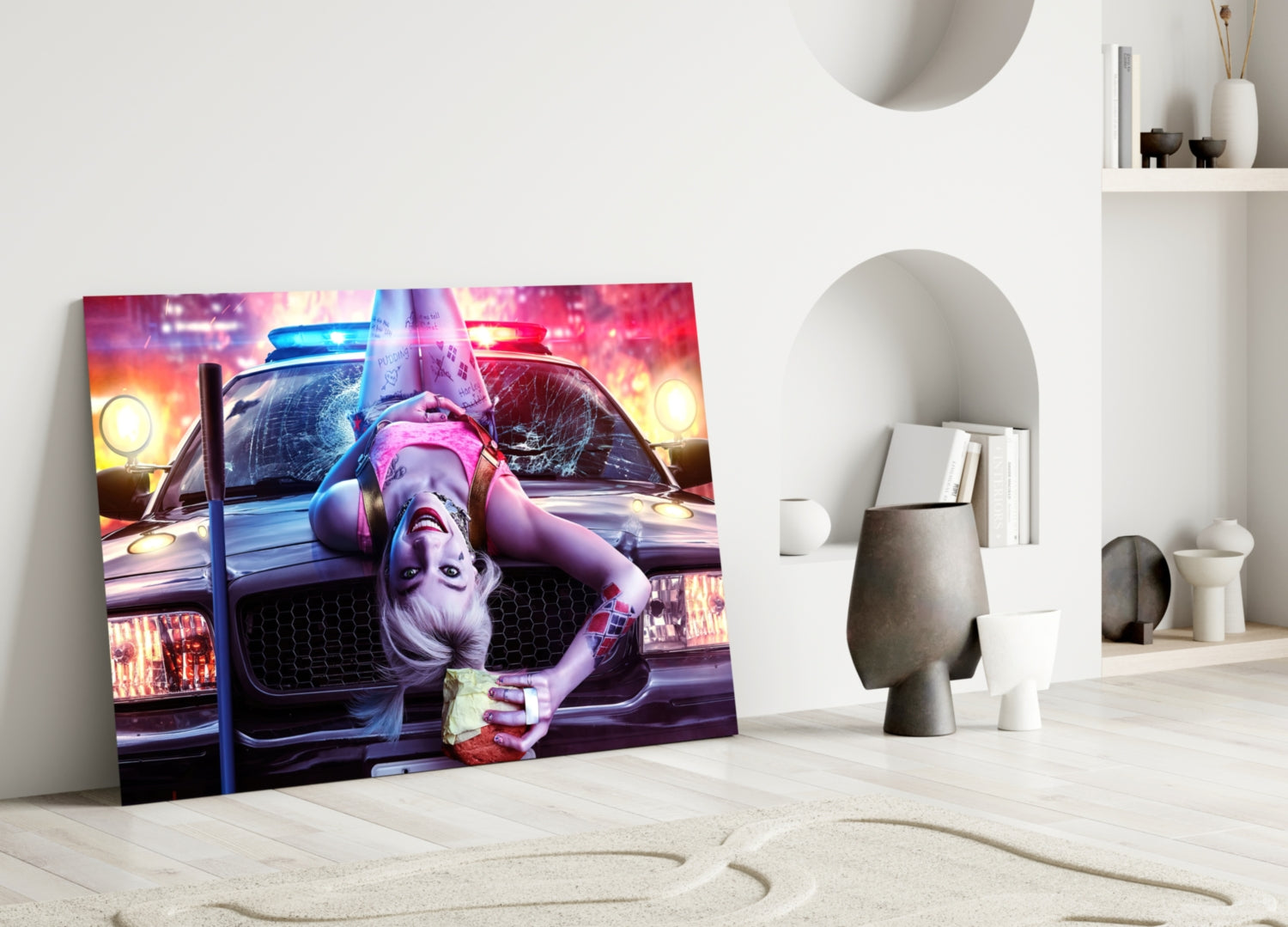 Harley Quinn Glass Art.