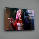 Cinematic portrait panel bringing electric drama to a contemporary gaming lounge