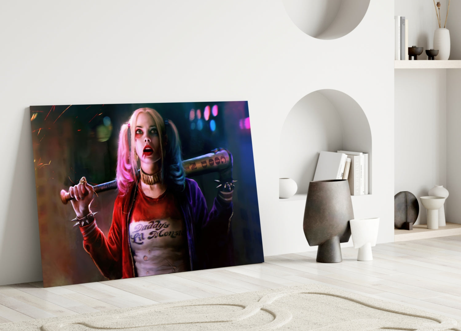 Harley Quinn Glass Art.