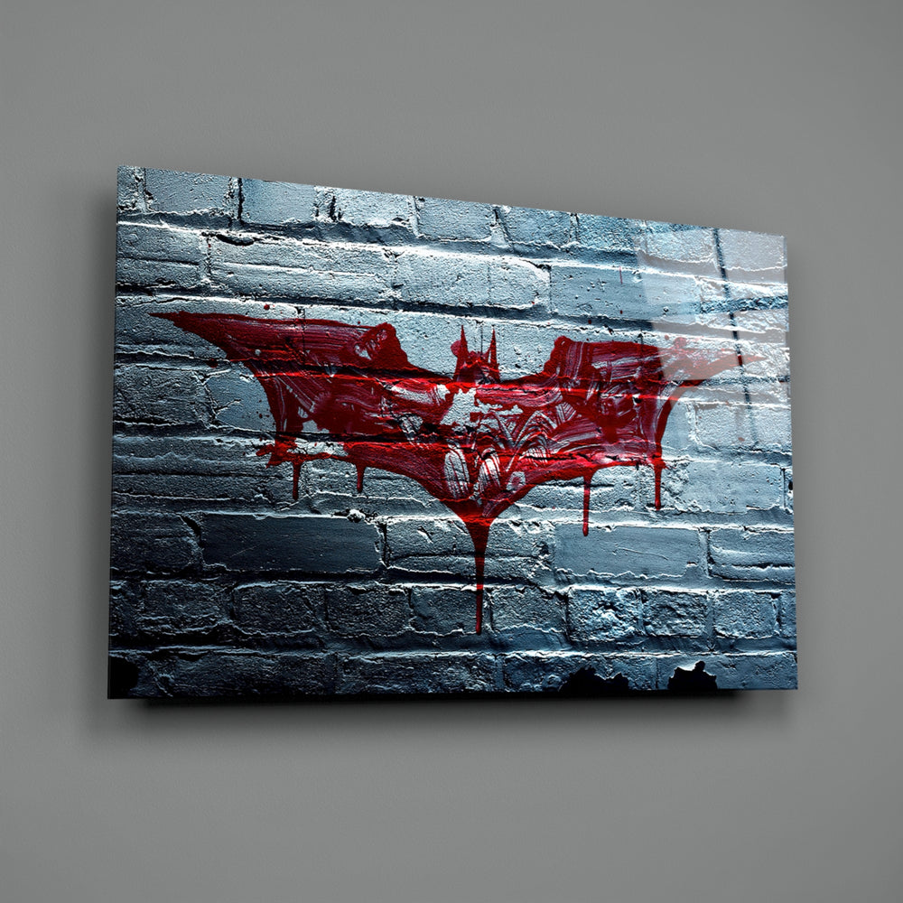 Painted-graffiti panel bringing comic drama to a contemporary gaming lounge