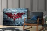 Batman glass print enhancing a home theater with cinematic mood