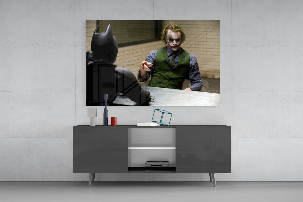 Interrogation panel catching low light to reveal its tense gravity