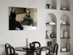 Interrogation panel adding editorial gravity to a man cave
