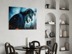 Joker panel adding editorial mood to a man cave