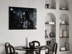 Batman panel adding editorial calm to a man cave