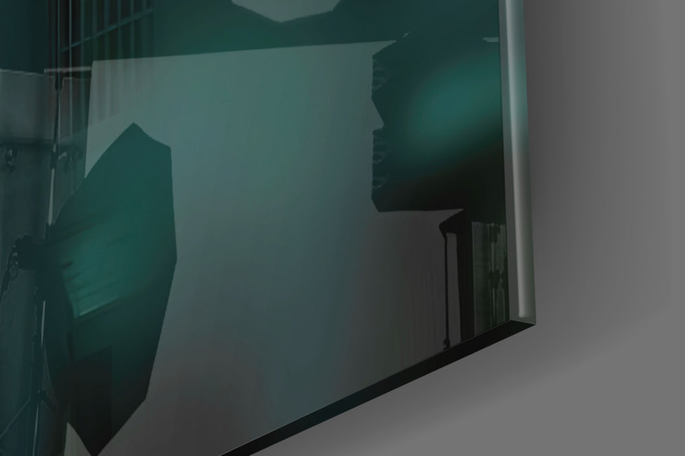 Joker Jail artwork anchoring a wall with dark cinematic palette
