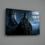 Cinematic-portrait panel bringing stormy gravity to a contemporary gaming lounge