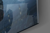 Batman artwork anchoring a wall with dark cinematic palette