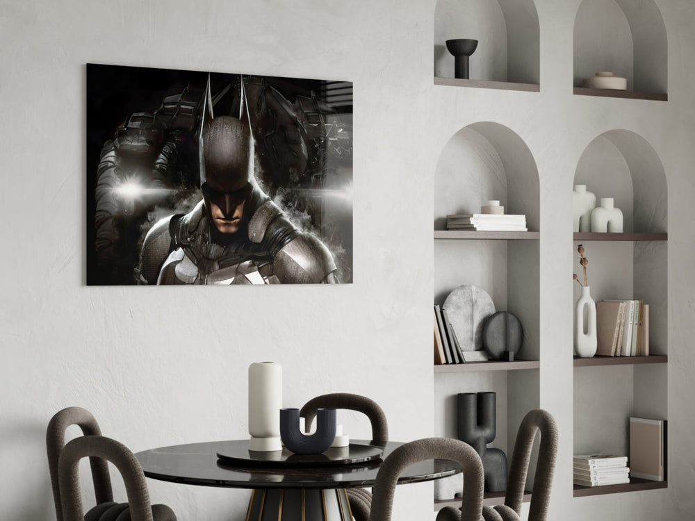 Batman panel adding editorial gravity to a home theater