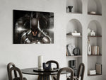 Batman panel adding editorial gravity to a home theater
