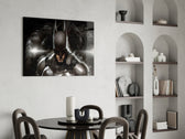 Batman panel adding editorial gravity to a home theater