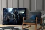 Batman glass print enhancing a kids room with cinematic gravity