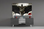 Batman panel catching low light to reveal its iconic gravity