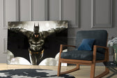 Batman glass print enhancing a home theater with cinematic gravity