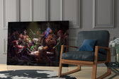 Letter to Batman glass print enhancing a home theater with cinematic gravity