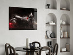 Batmobile panel adding editorial drama to a man cave