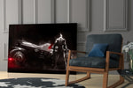 Batmobile glass print enhancing a home theater with cinematic gravity