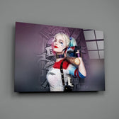 Moody-portrait panel bringing smoky drama to a contemporary office