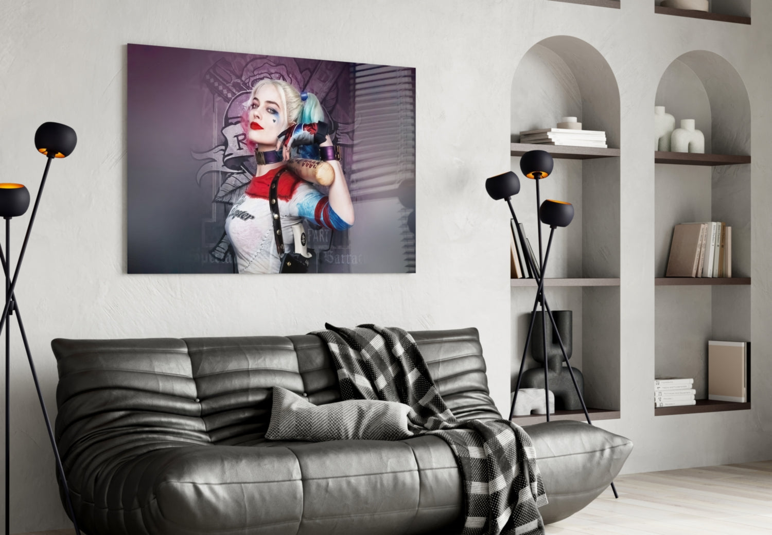 Harley Quinn Glass Art.