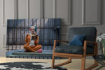 Harley Quinn glass print enhancing a man cave with cinematic mood