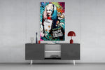 Harley Quinn panel catching screen glow to reveal its layered electricity