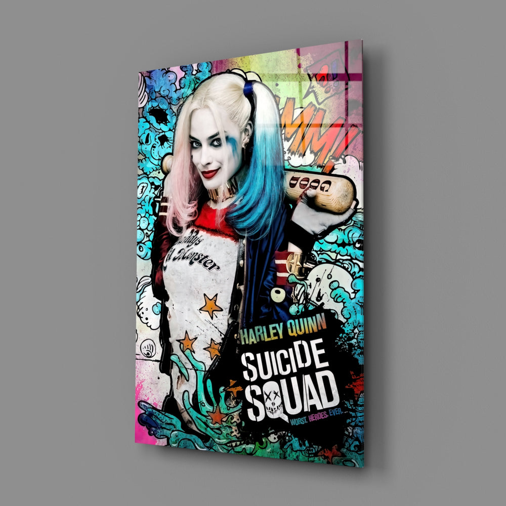 Pop-graffiti panel bringing electric whimsy to a contemporary gaming lounge