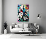 Harley Quinn close-up showing pigtailed heroine on Suicide Squad poster collage